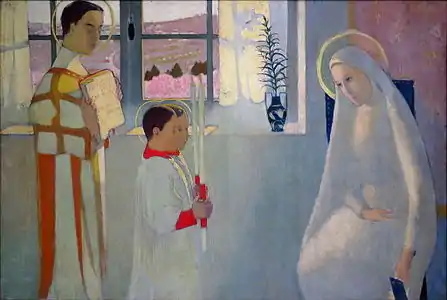 Le Mystère catholique (1889), huile sur toile, 97&nbsp;×&nbsp;143&nbsp;cm, Saint-Germain-en-Laye, musée Maurice Denis.