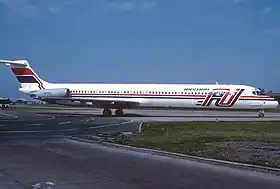 Un McDonnell Douglas MD-81 d'Austral Líneas Aéreas similaire à celui impliqué dans l'accident.