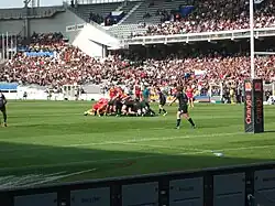L'USA Perpignan et le Stade toulousain au Stadium lors de la 10e&nbsp;journée du Top 14 2010-2011.