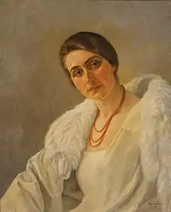 Mlle H. Lebacq (1926), huile sur toile, 73&nbsp;×&nbsp;60&nbsp;cm, Bruxelles, musée royal de l'armée et de l'histoire militaire.