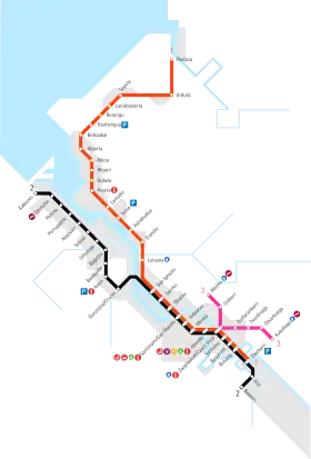 Carte topologique du métro de Bilbao