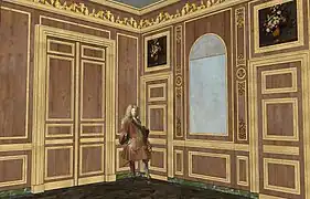Restitution de l'antichambre de l'appartement frais de Meudon, vers 1704.
