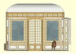 Restitution de la paroi nord du Grand Cabinet de Meudon, XVIIIe&nbsp;siècle.