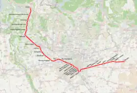 Voir la carte de la ligne.