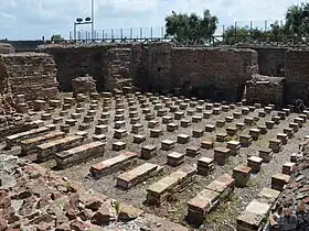Hypocauste dans le tepidarium des thermes.