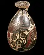 Maîtresse des oiseaux. Alabastre. Caere. CA orientalisant, 625-600. Groupe du style des points blancs.H. 19,2&nbsp;cm. Louvre