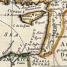 Une carte détaillée de la Palestine du 18e&nbsp;siècle