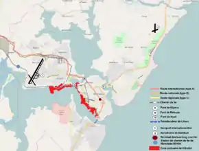 Carte des voies de communication et des transports à Mombasa