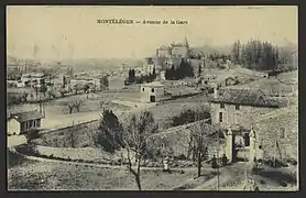 Bourg de Montéléger au début du XXe&nbsp;siècle.