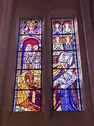 Vitrail de l'abside à droite: La Dormition