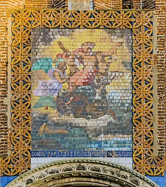 L'Église Saint-Jacques de Montauban Mosaïque de la façade, inspirée de La Vision d'Ézéchiel Raymon et Paul Balze (1891).