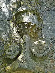 Corps de logis sud : porte, détail