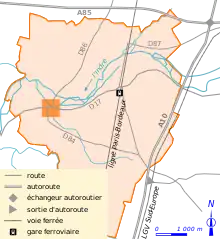 Carte représentant le tracé des principales voies de communication d'un territoire.