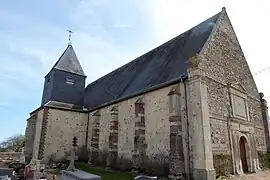 Mur nord et tour-clocher.