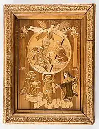 Georges Roland-Morel, La Sainte Famille, marqueterie de paille, Le Puy-en-Velay, XVIIIe siècle.