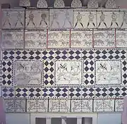 Reconstruction d'un décor mural phrygien, VIIe&nbsp;siècle. Ankara, Musée des civilisations anatoliennes