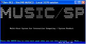 Écran de connexion de MUSIC/SP