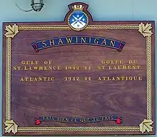 L'actuel navire de défense côtière NCSM Shawinigan, lancé en 1996, porte les honneurs de la corvette NCSM&nbsp;Shawinigan&nbsp;(K136)