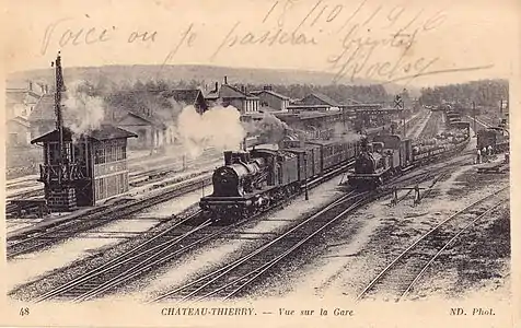 La gare de Château-Thierry, vue au début du XXe siècle.