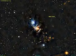 La nébuleuse en lumière visible par le relevéPan-STARRS.