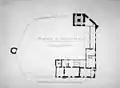 Plan de l'ensemble en 1887, premier étage.