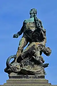 Pour le drapeau, groupe sommital du Monument aux morts de la guerre de 1870 (1897), Nantes.