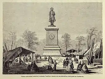 La statue de Napoléon Ier par Charles Émile Seurre au rond-point de Courbevoie.