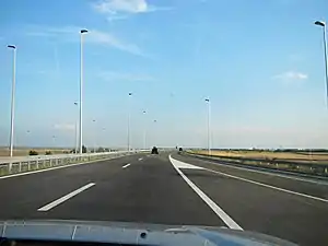 Section de l'autoroute A1 et du Périphérique de Belgrade près de  23 Belgrade.