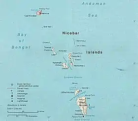 Carte des îles Nicobar.