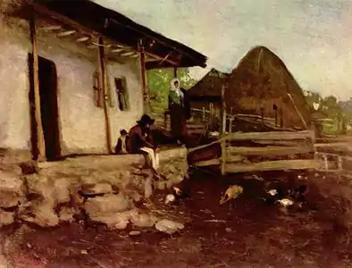 Nicolae Grigorescu, Cour d'une ferme (seconde moitié du XIXe siècle)