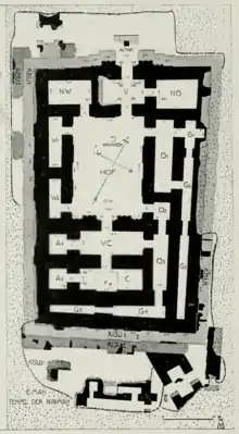 Plan de l'E-mah, temple de Ninmah à Babylone, VIe siècle av. J.-C.