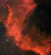 Le sud de NGC 7000. Image captée par le télescope de 0,9 mètre de l'Observatoire de Kitt Peak.