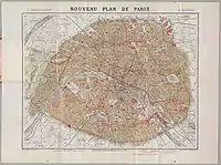Nouveau plan de Paris, par L. Poulmaire et Garnier frères, 1909.