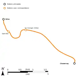 Voir la carte de la ligne.