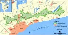 Carte des Moraine d'Oak Ridges