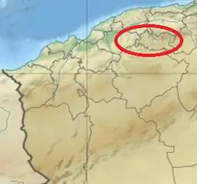 Carte de localisation de l'Ouarsenis dans le Nord-Ouest de l'Algérie.