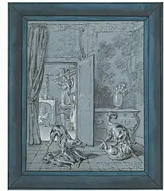 Jean-Baptiste Oudry, La Querelle des chiens et des chats. Fable de La Fontaine.
