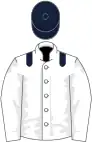 White, dark blue epaulets and cap