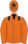 Orange, dark blue epaulets, star on cap