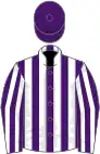 Purple and white stripes, purple cap