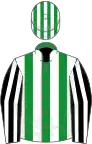Rayée Vert et blanc, manches rayées blanches et noires