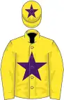 Yellow, purple star, yellow cap