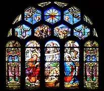 Verrière du transept sud : La Nativité (XIXe&nbsp;siècle).