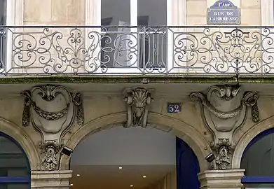 Détail de la façade du no&nbsp;52.