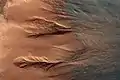 Ravines sur la planète Mars.