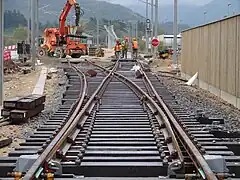 L'entrée en gare depuis Bourg