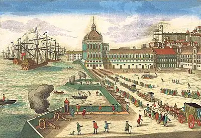 Vue de la place au XVIIIe&nbsp;siècle