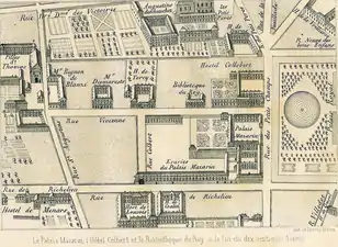 La bibliothèque du Roi au XVIIe&nbsp;siècle, rue Vivienne.