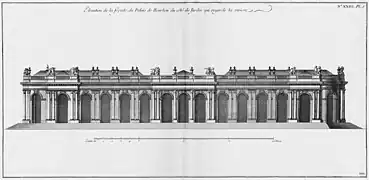 Façade septentrionale du palais Bourbon (1752).