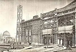 Palais des Beaux-Arts et des Arts libéraux en construction.